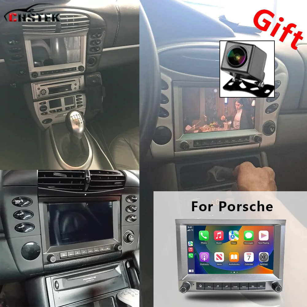 

CHSTEK Car Radio Android 13 Carplay For Porsche Boxster 911 996 986 GT2 S Turbo 2002-2006 Bluetooth5.0 WIFI 4G Navigation Stereo