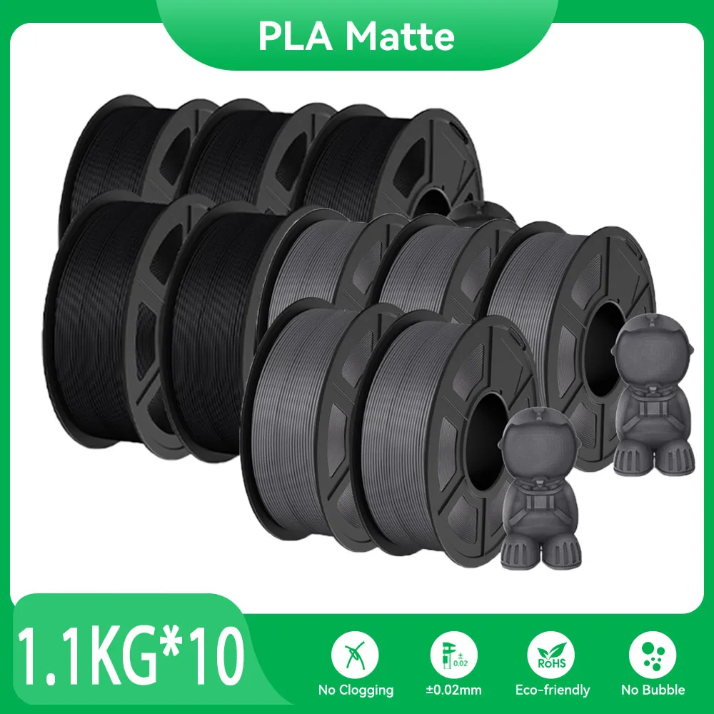 Jayo Pla Matte 3D-printergloeidraad 1.75Mm +/-0.02Mm 5/10 Rollen 100% Geen Bubbel Non-toxic3D Drukmateriaal Voor 3D-printer & Pen