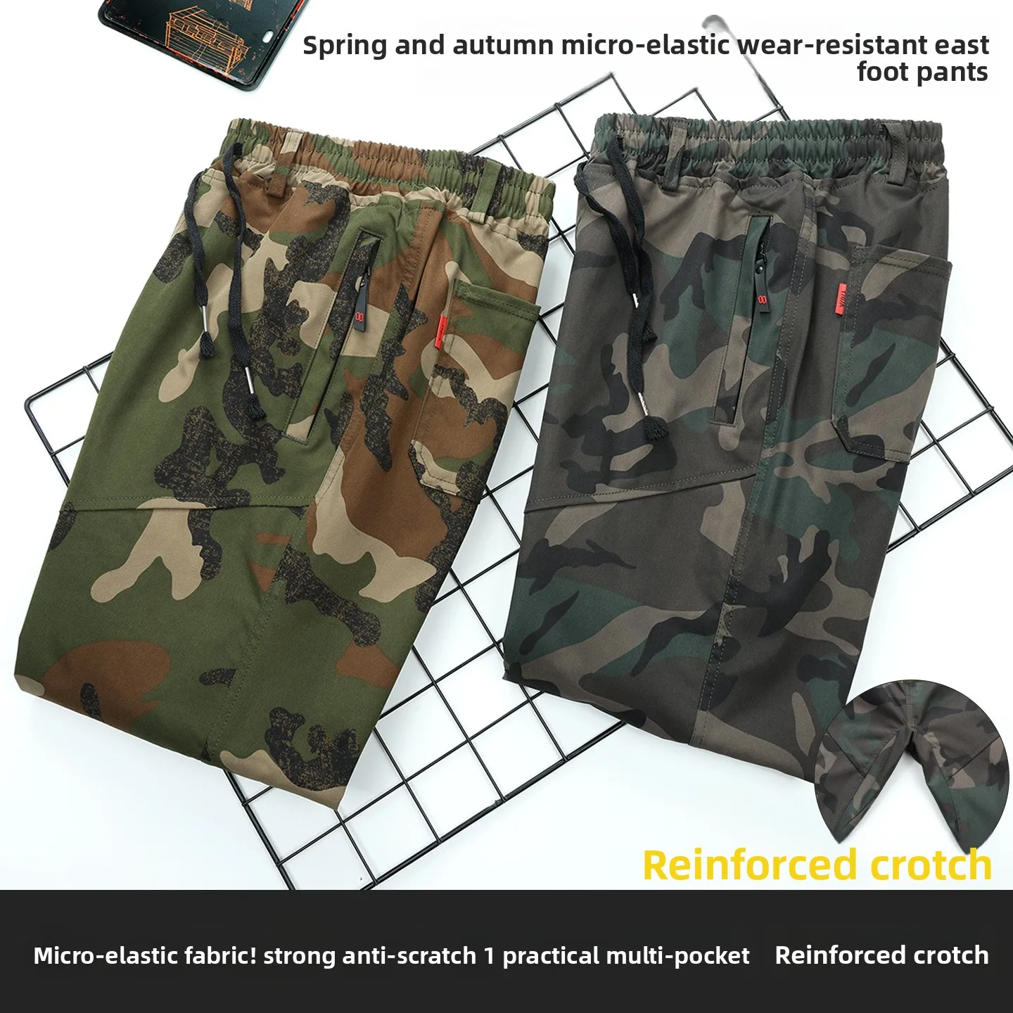 

Spring Autumn Men's Camouflage Loose Fit Casual Pants Workwear Trousers Outdoor Wear Resistant Dirtproof High Waist Polyester...