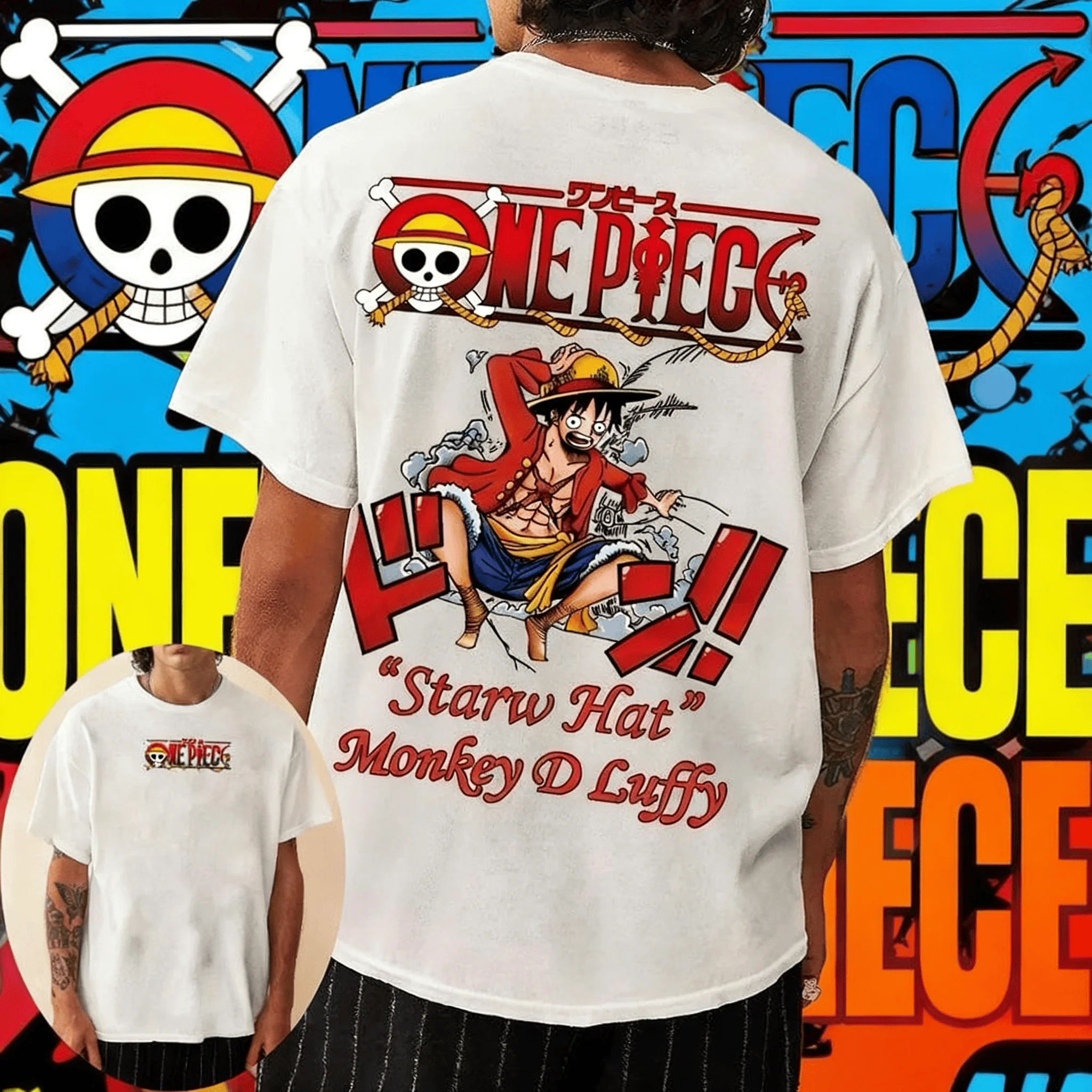 Anime une pièce Anime Munch D. Luffy modèle 2025 été nouvelle vente chaude hommes femmes décontracté ample Hip Hop pur coton T-shirt