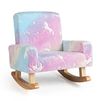 Children chair children's swing sofa in the dark, children's armchair upholstered flannel fabric with backrest & Armrests