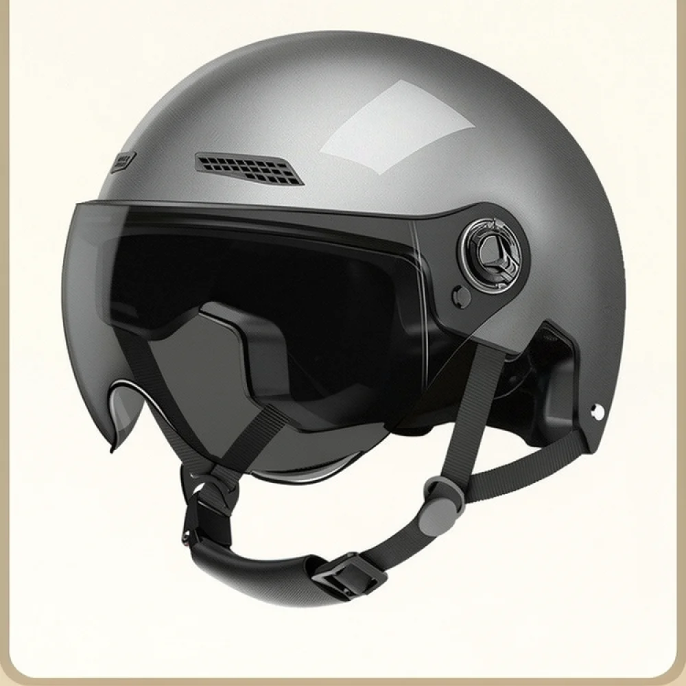 For JDTK Electric Scooter Half Face Helmet Safety Hat Lightweight ABS Breathable Summer Winter Protection Visor
