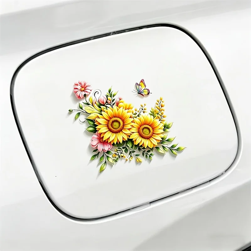 Sunflower Bouquet Butterfly Vinyl Sticker,Durable Decal For Car Laptop Truck Motorcycle Window Wall Glass Metal Ceramic Surfaces view 4