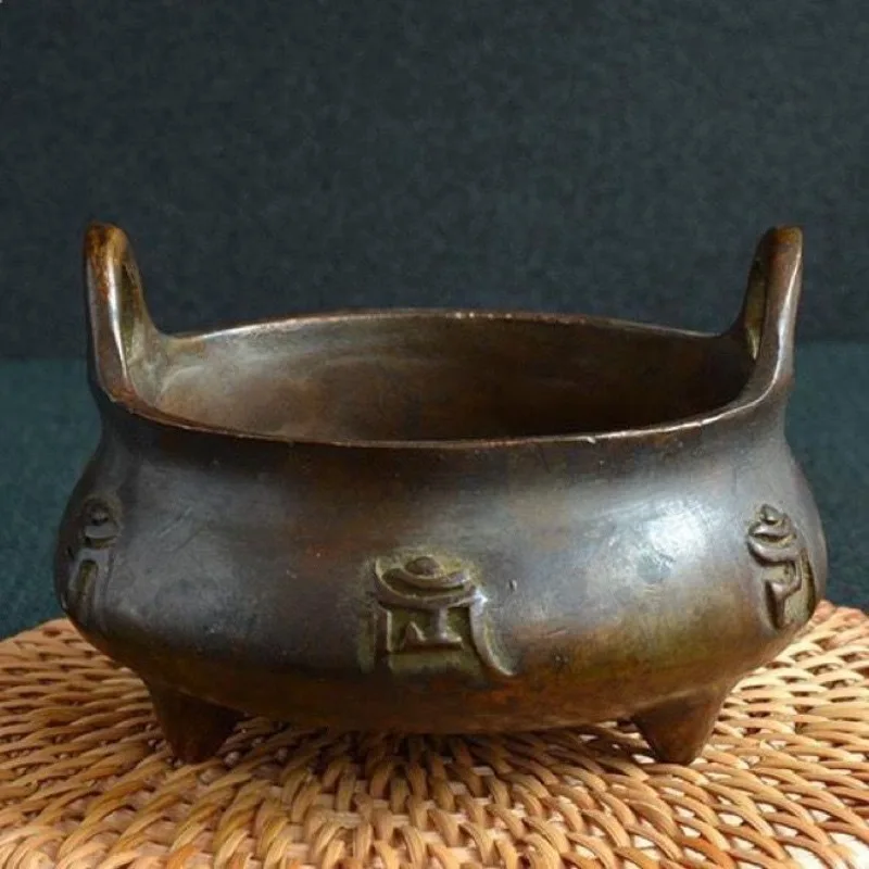 Tibetan Six-Character Mantra Incense Burner Statue for Tea Home Decor Ornaments