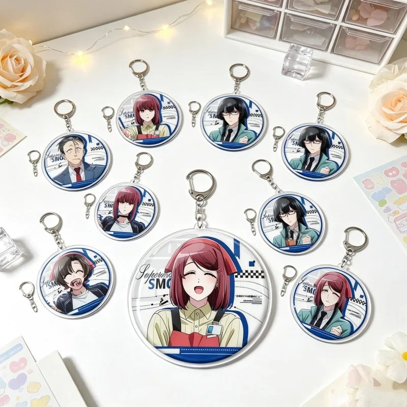 Acrylic Pendant Keychain-Smoking Behind The Supermarket With You Hotly-Taught Animated Series Sasaki,Yamada Car Keychain 6CM