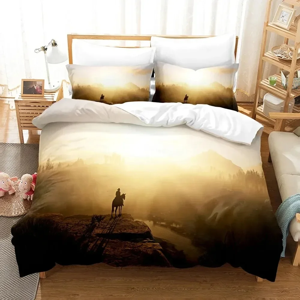 Game Red Dead Redemption Bedding Set 3D Printed Suitable for Bedroom Duvet Cover Set With Pillowcases Kids Home Textile