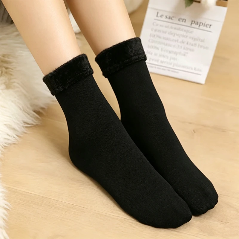 1/2/5/10 Pair New Unisex Winter Thicken Warm Short Socks Plush Thermal Versatile Socks Nylon Snow Velvet Boots Home Floor Socks