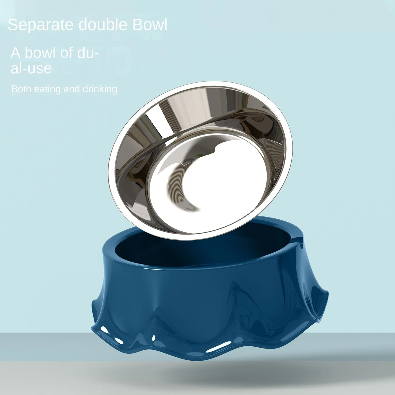 1pc Cat Bowl Lovely Creative Inclined Kitten Puppy Food Feeding Bowls Stainless Steel Cats Drinking Feeder Pet Dogs Cats Feeders