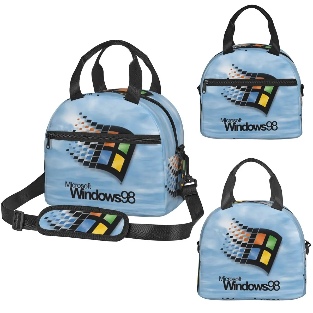 

Термосумка для обедов с изолированным отделением для детей, с изображением экрана загрузки Windows 98, герметичный контейнер для еды, термобокс для школы