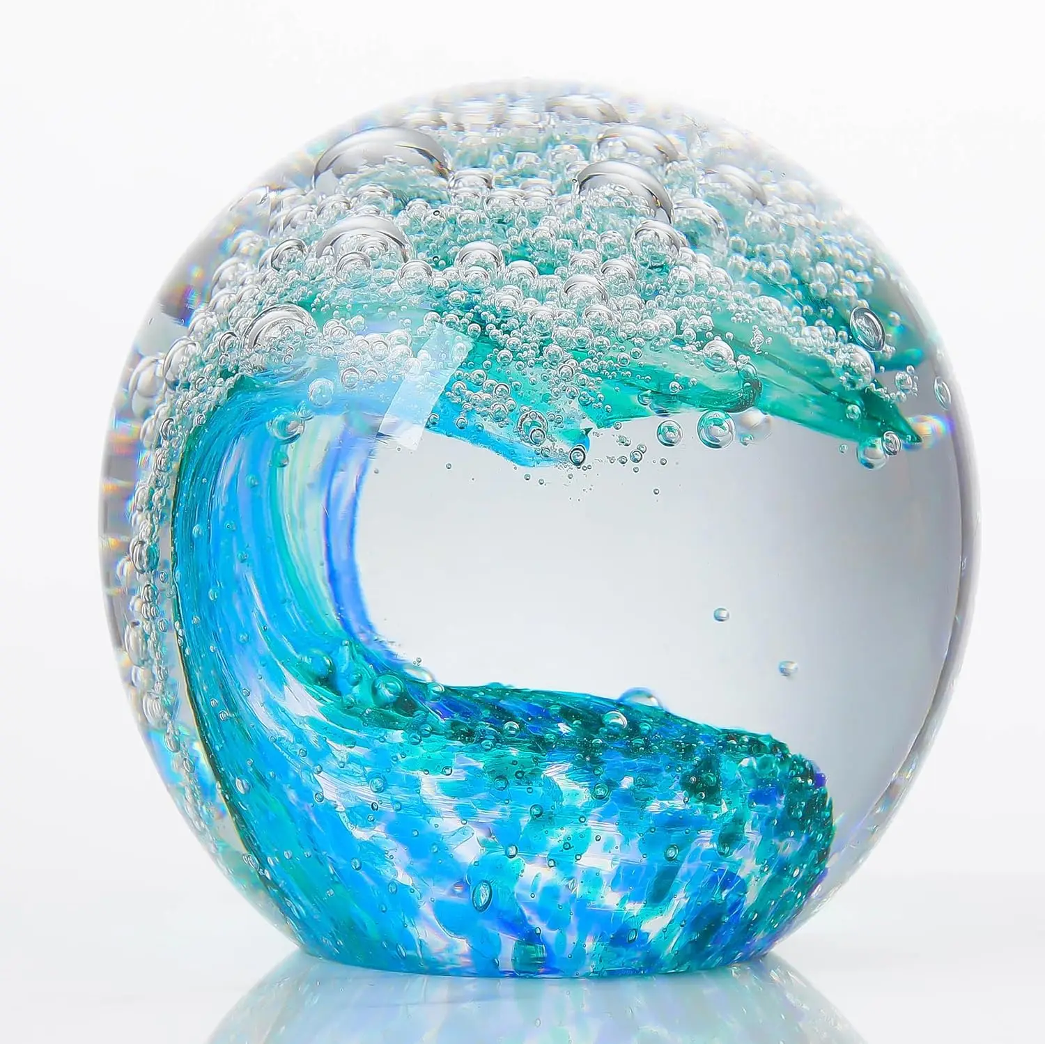 

Ocean Glass Decorative Ball Sea Wave Glass Statue Paperweight Souvenirs Desktop Ornament Glass Craft Home Decor