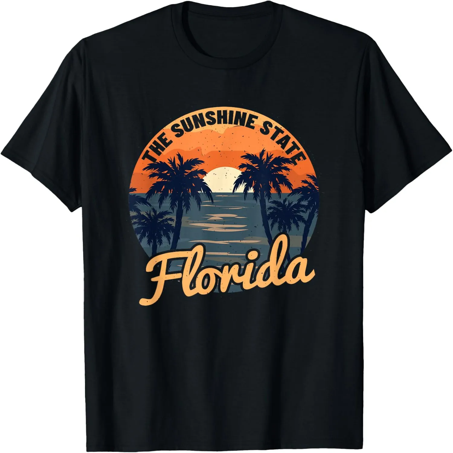 Florida Sunset - Throwback Design - Classic T-Shirt 100% cotton short sleeve tee