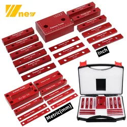 16Pc Inch / 9Pc Metric Setup Blocks Height Gauge Set, Precision Aluminum Setup Bars for Router and Table Saws Woodworking Set Up