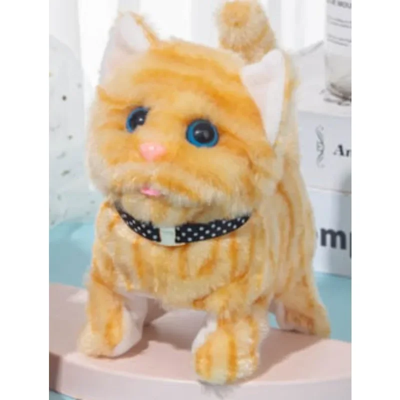 Electric Plush Electronic Cat Realistic Call Cat Tail Nodding Cute Pet Cat Childrenplaything Toys for Kids Small Animal Gifts