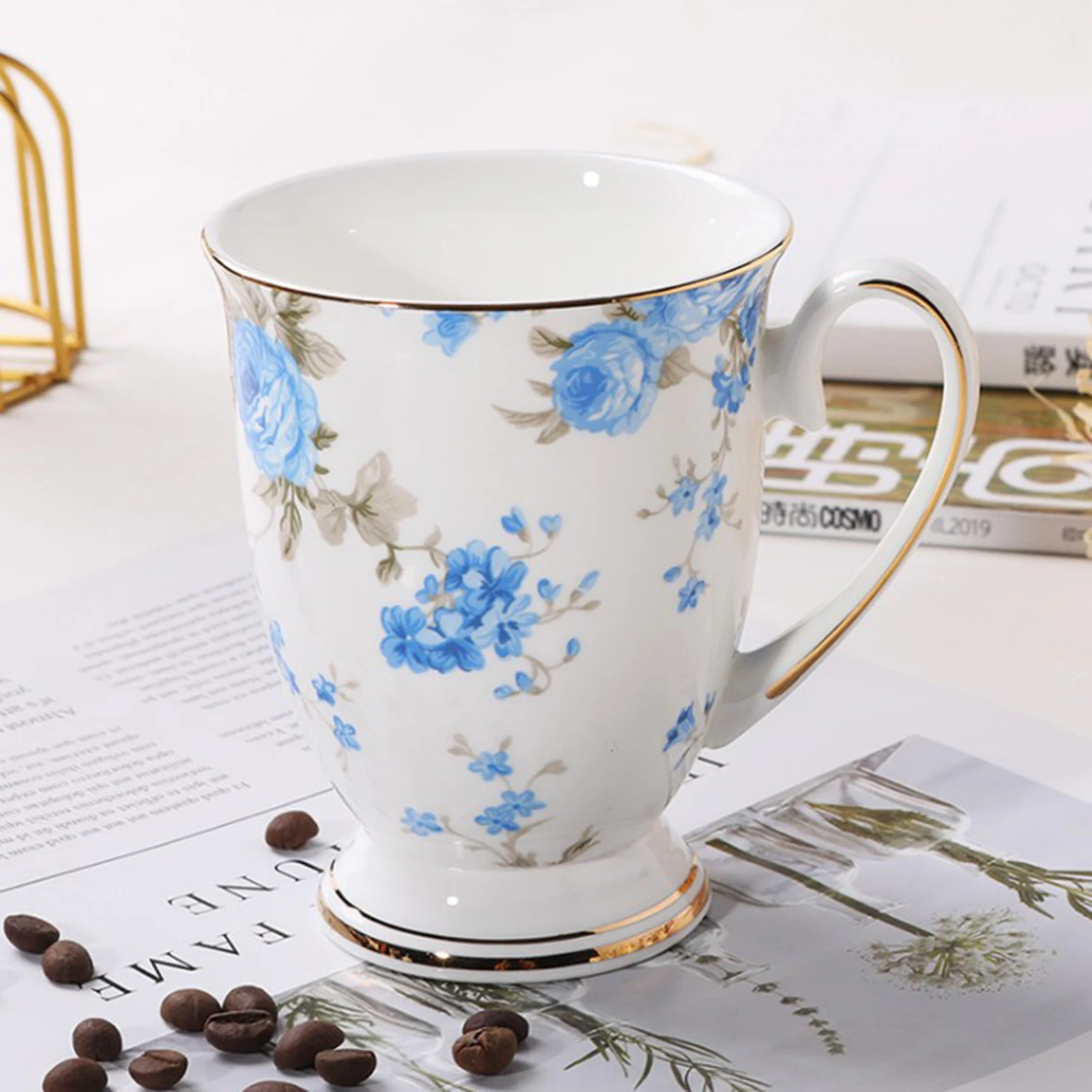 300ml Ceramic Coffee Cup Patterned Tea Milk Coffee Mug For Tea Porcelain Travel Cup Large Capacity Ceramic Nice Gifts