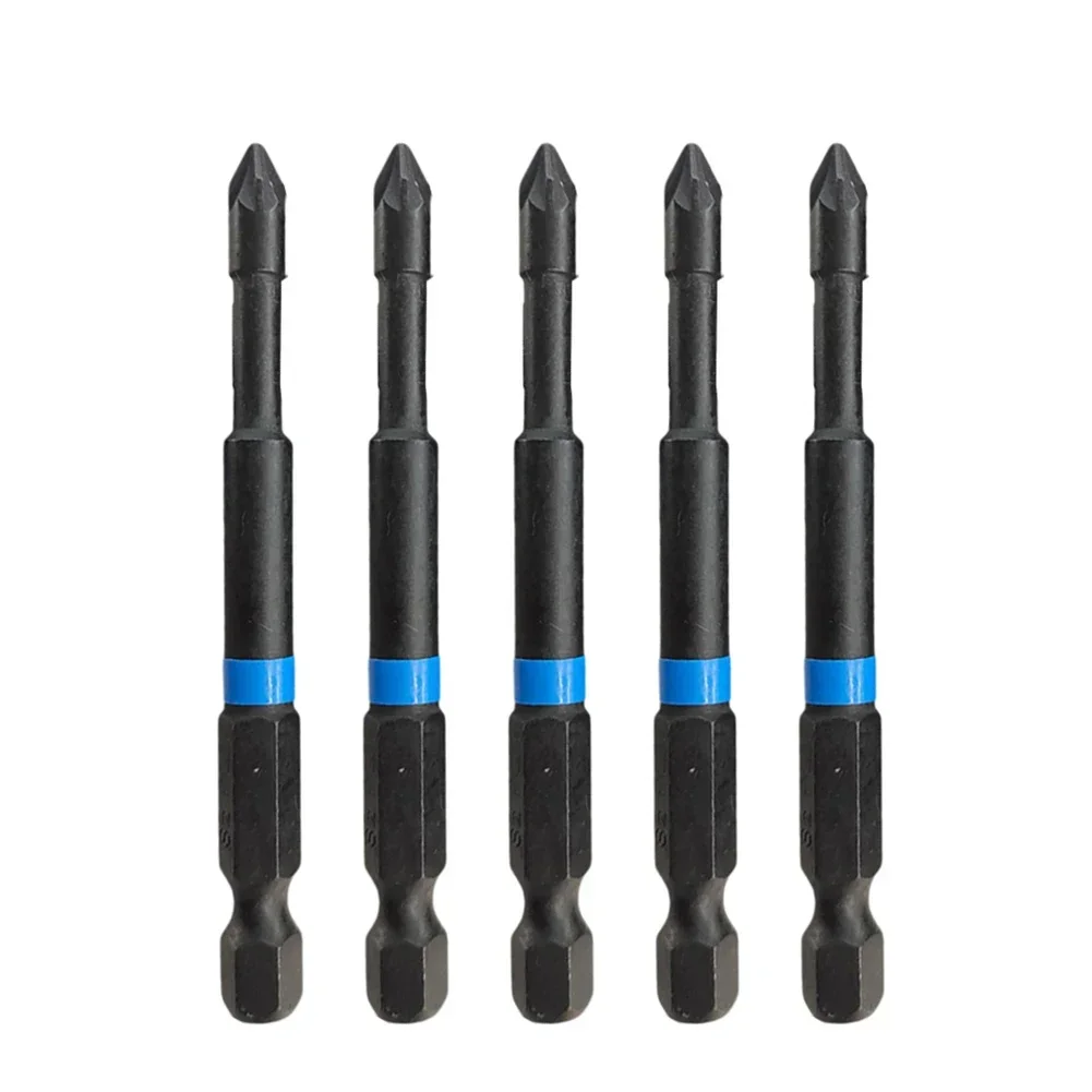 5pcs PZ 1 PZ 2 PZ3 Screwdriver Bits 75mm Set 1/4 Inch Hex Shank Magnetic Alloy Steel Driver Bit Hand Tools