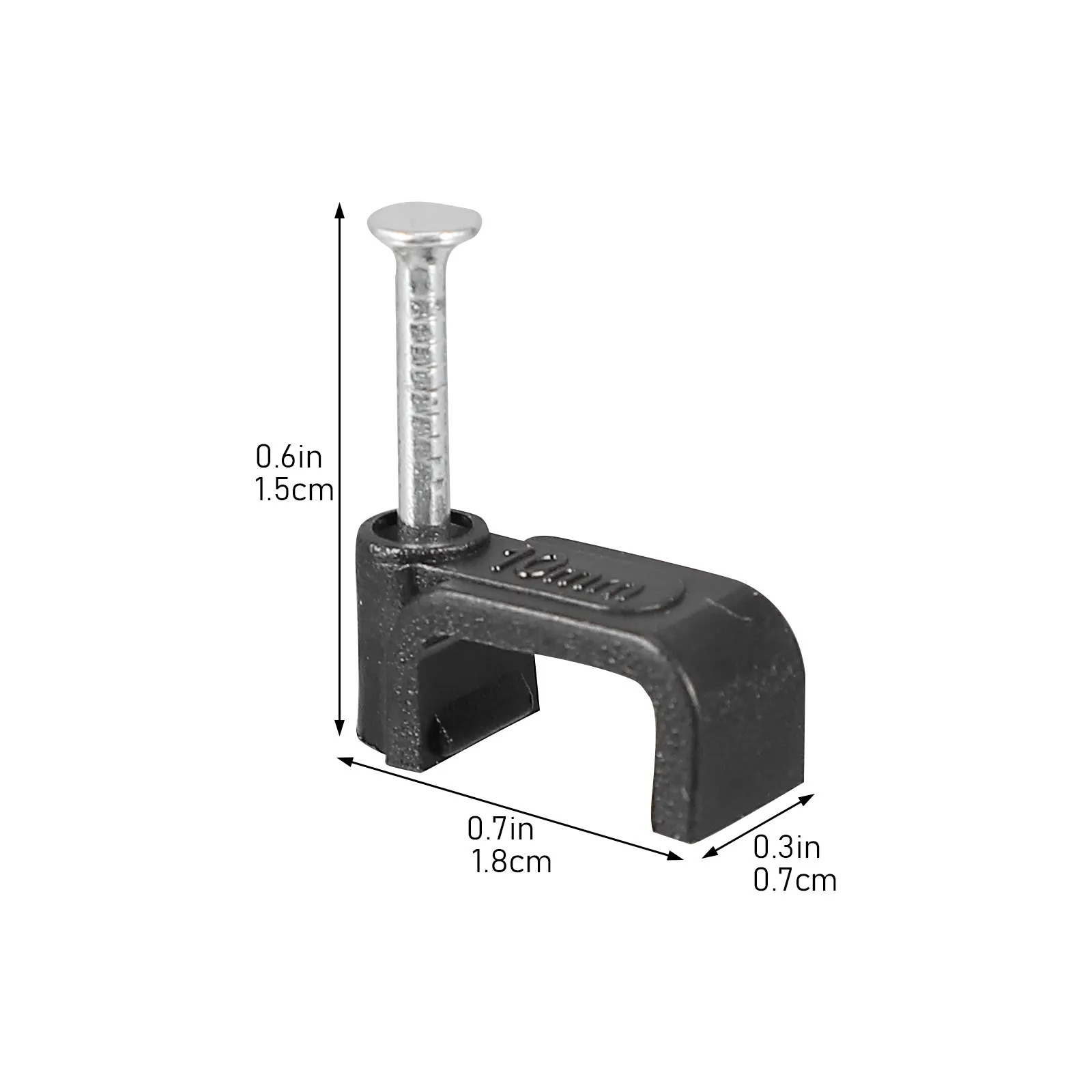 100Pcs Wire Fixing Half Clamps Black J Hooks Nails Cable Support Clips Pipe Clamps Black J Hooks Wire Fixing Tools
