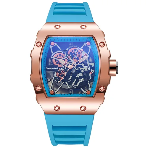 Imagen 2 del producto Nuevos relojes de lujo a la moda para hombre, reloj de cuarzo informal de gelatina de silicona grande para regalos, relojes de pulsera masculinos, producto en oferta