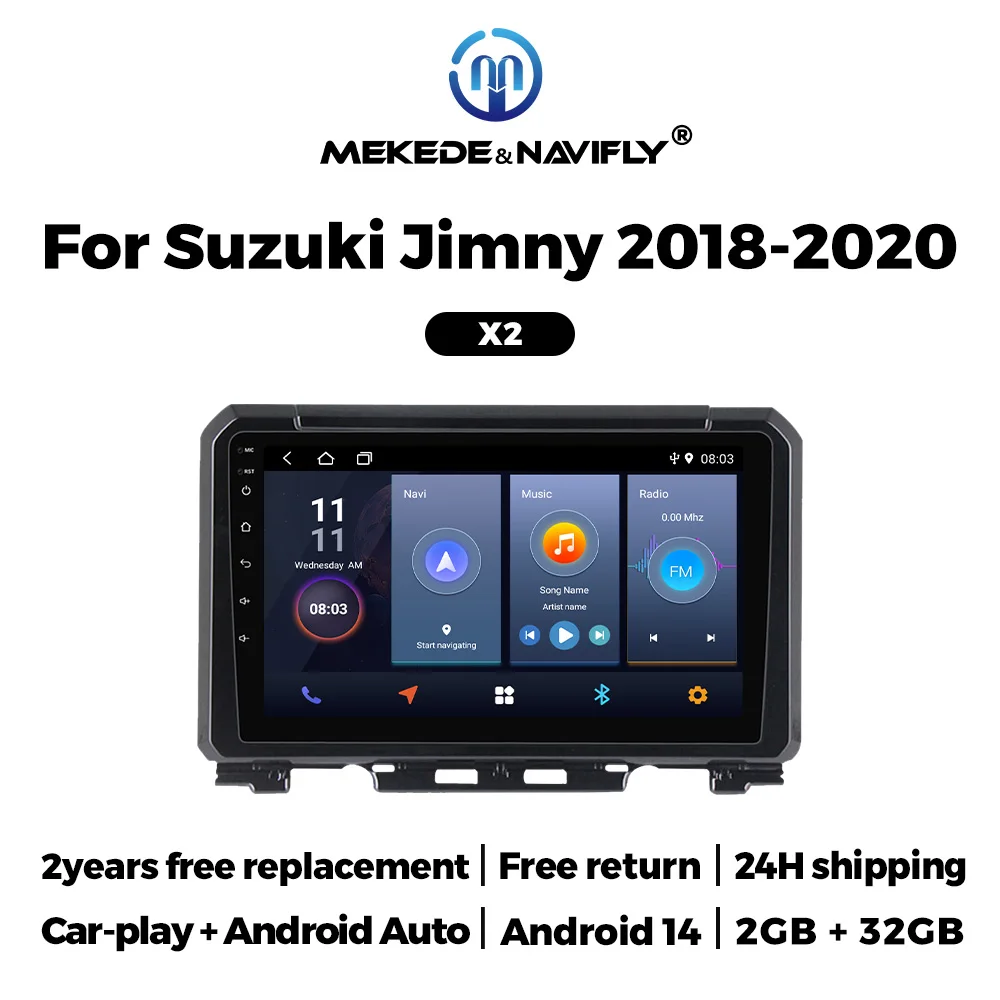 

MEKEDE NEW 9inch Car radio Video player Android14 GPS Navigation for Suzuki Jimny 2018-2020 Wireless CarPlay Android Auto WIFI