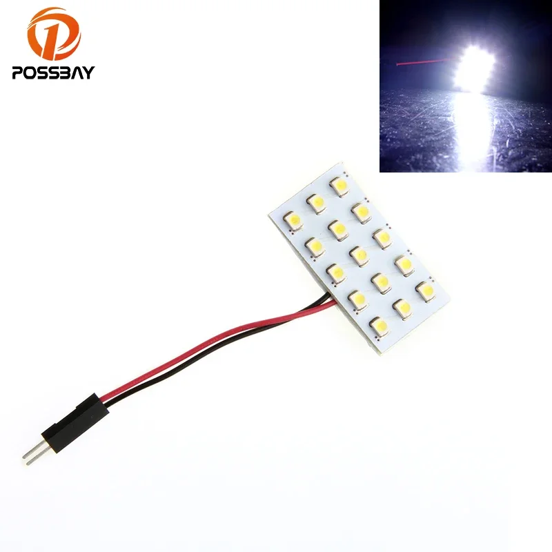 POSSBAY 10Pcs Car Interior Light White 12V T10 BA9S Festoon 15 SMD 1210 SMD Led Reading Dome Panel Light Auto Lamps Accessories