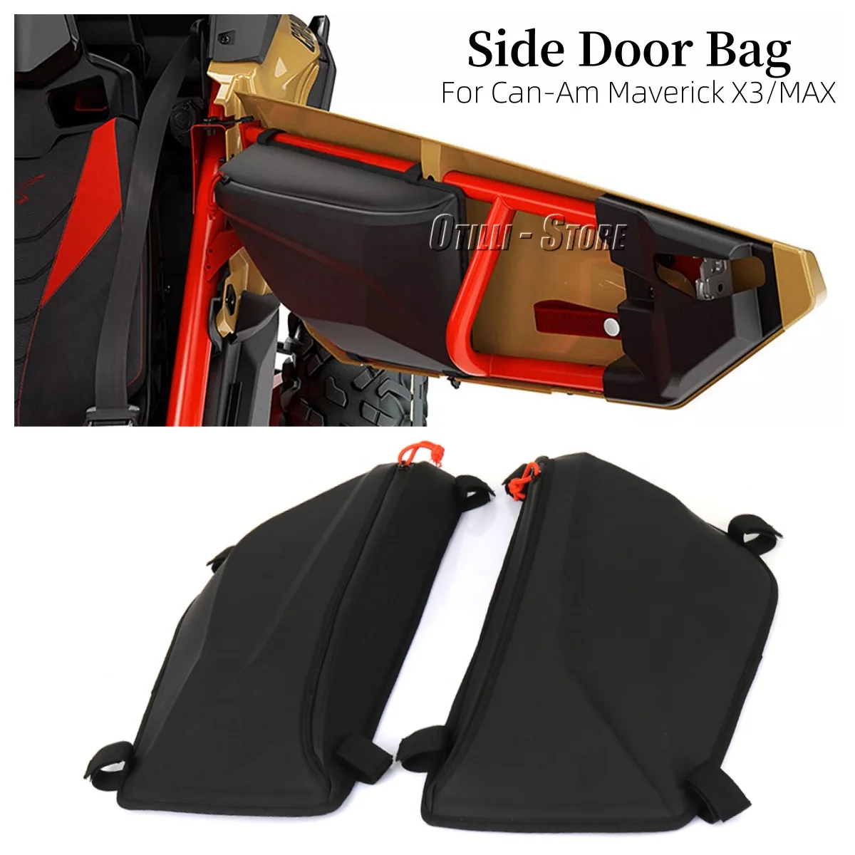 

UTV Side Door Bag Waterproof Storage Bags Accessory Organizer For Can-Am Maverick X3 Max