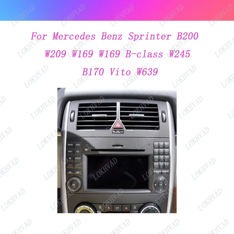 9INCH Car Frame Fascia For Mercedes Benz W169 W245 B200 W906 Sprinter W639 Adapter Canbus Box Decoder Cable Radio Panel Kit