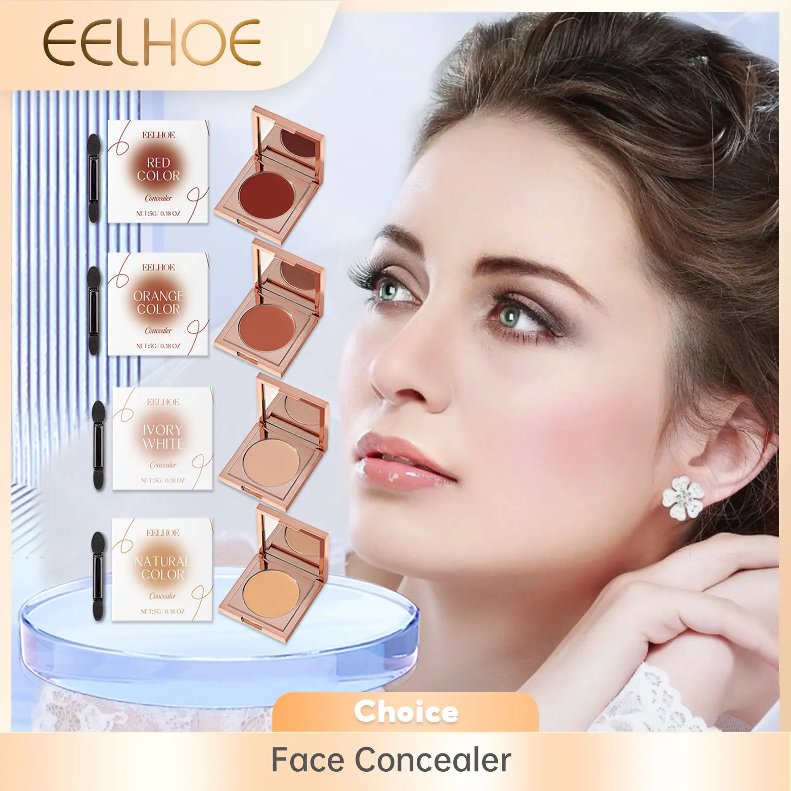 

Hydrating Concealer Even Skin Tone Cover Dark Circles Acne Pores Long Lasting Makeup Brightening Skin Breathable Makeup Products