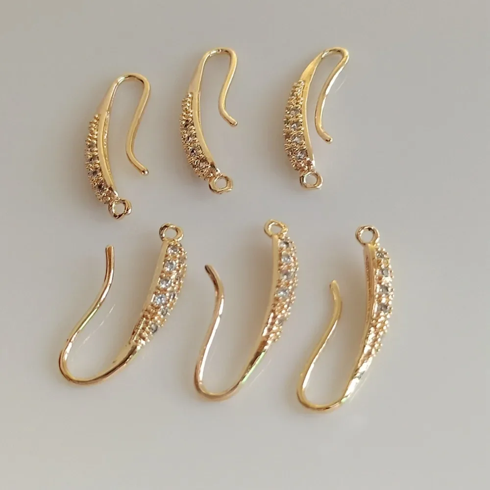 خرز مطلي بالذهب عيار 14 قيراط مرصع بالزركون أقراط بسيطة على شكل كاتربيلر مواد وإكسسوارات ذاتية الصنع #1