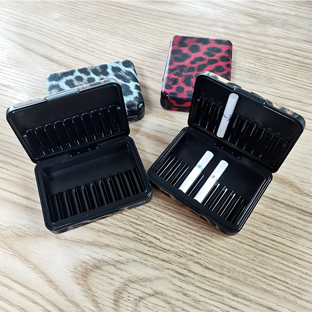 New 20 Holes Cigarette Box for IQOS ILUMA/ILUMA ONE Portable for IQOS ILUMA PRIME Smoking Case with Leopard Pattern