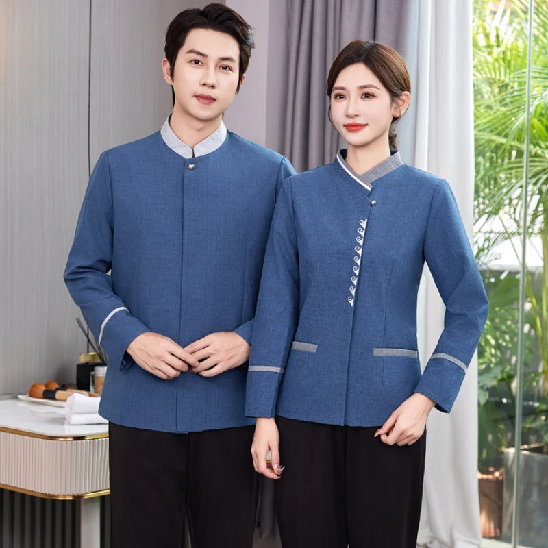 

Униформа для уборки с длинными рукавами, осенне-зимняя униформа для уборки гостиничного номера, большие размеры, униформа для работы волнового сообщества