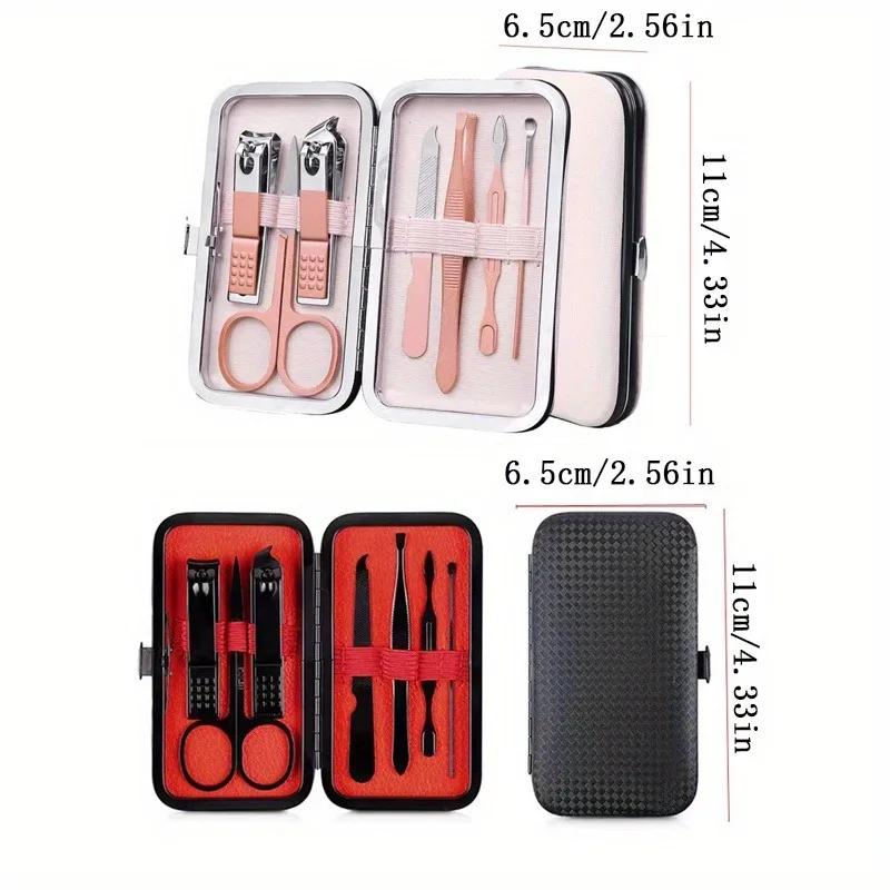 

7pcs Manicure Cutters Nail Clipper Set Household Stainless Steel Ear Spoon Pedicure Scissors Tool For Beauty