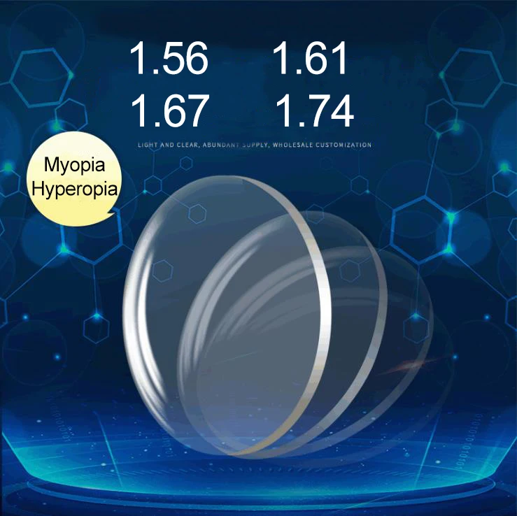 Myopie Hyperopie Anti Blau Licht Rezept Objektiv 1,56 1,61 1,67 CR-39 Asphärische Gläser Linsen Hohe Qualität – Detail 1