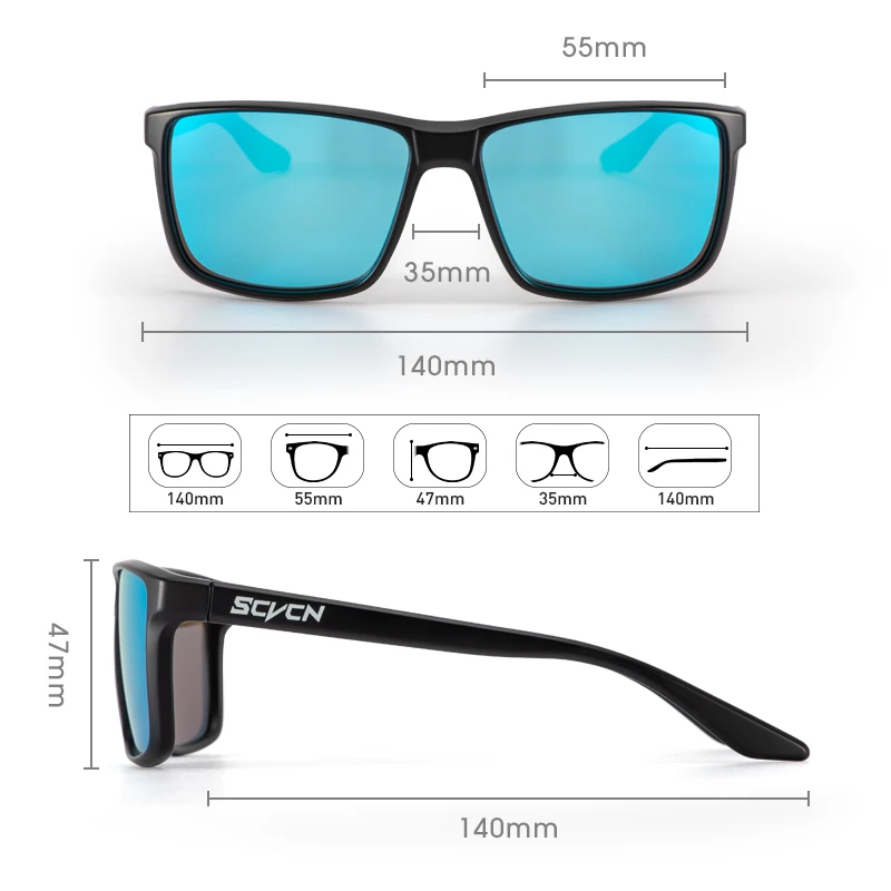SCVCN Gafas de senderismo, gafas de sol de pesca, gafas polarizadas para montar, gafas deportivas para ciclismo para hombres y mujeres, gafas de protección UV400