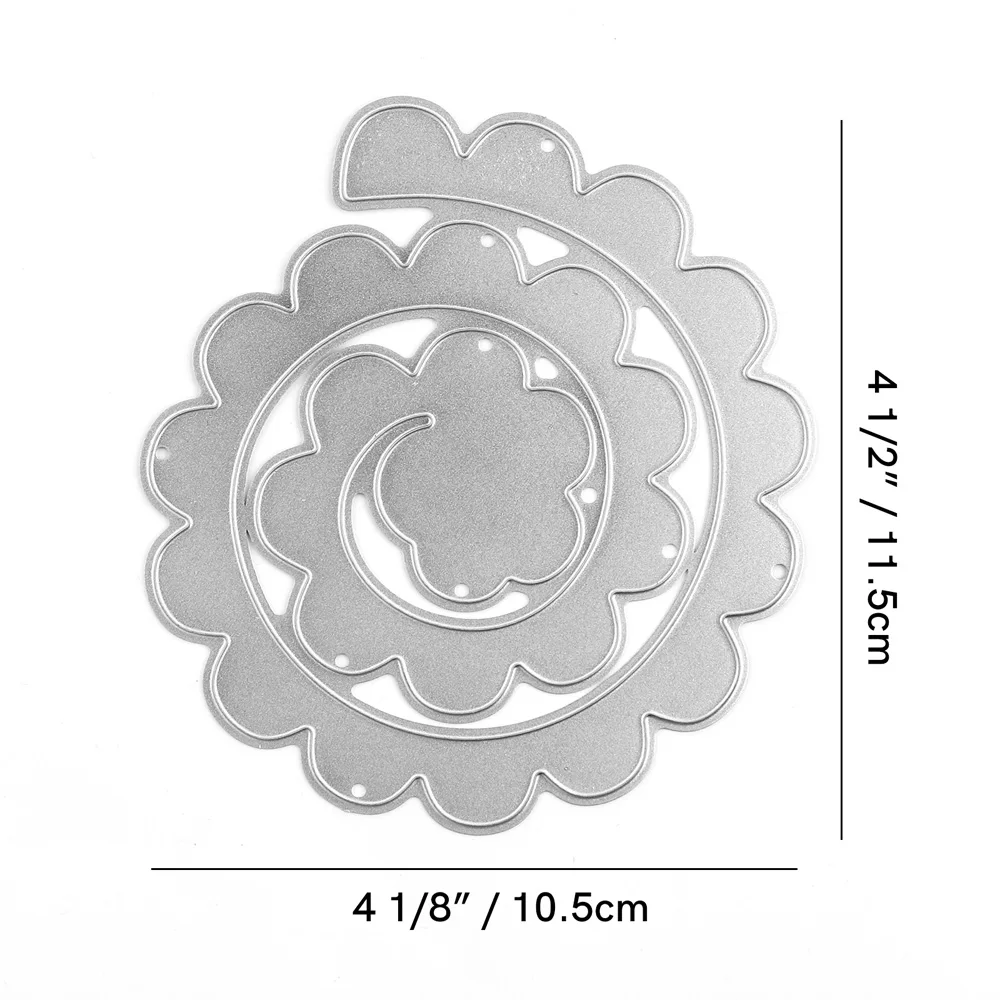 GG1629 3D Large Spiral Rolled Flower Metal Cutting Dies Garland Die Cuts for DIY Scrapbooking Crafts Paper Cards Making 2023 New