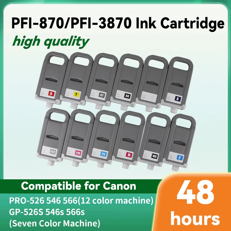 

PFI-870 pigment ink cartridge PFI-3870 ink cartridge is suitable for Canon PRO-526 PRO-546 PRO-566 GP-546S GP-566S 1PC