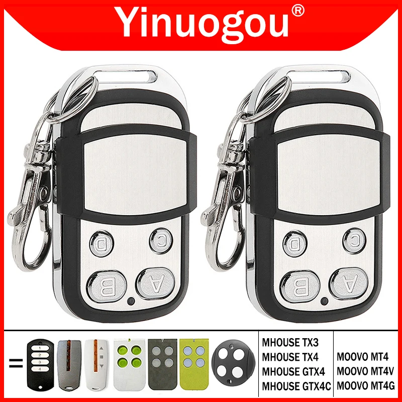 

2PCS Mhouse GTX4 TX4 GTX4C TX3 Garage Remote Control MOOVO MT4 MT4V MT4G Gate Remote Control 433.92MHz Rolling Code Transmitter