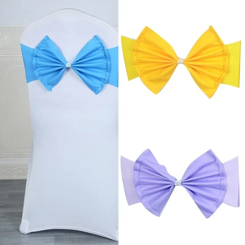 كرسي وشاح كرسي الشريط الانحناء التعادل شريط مرن لحفلات الزفاف والاحتفال بعيد ميلاد والمزيد كرسي الديكور 1 قطعة