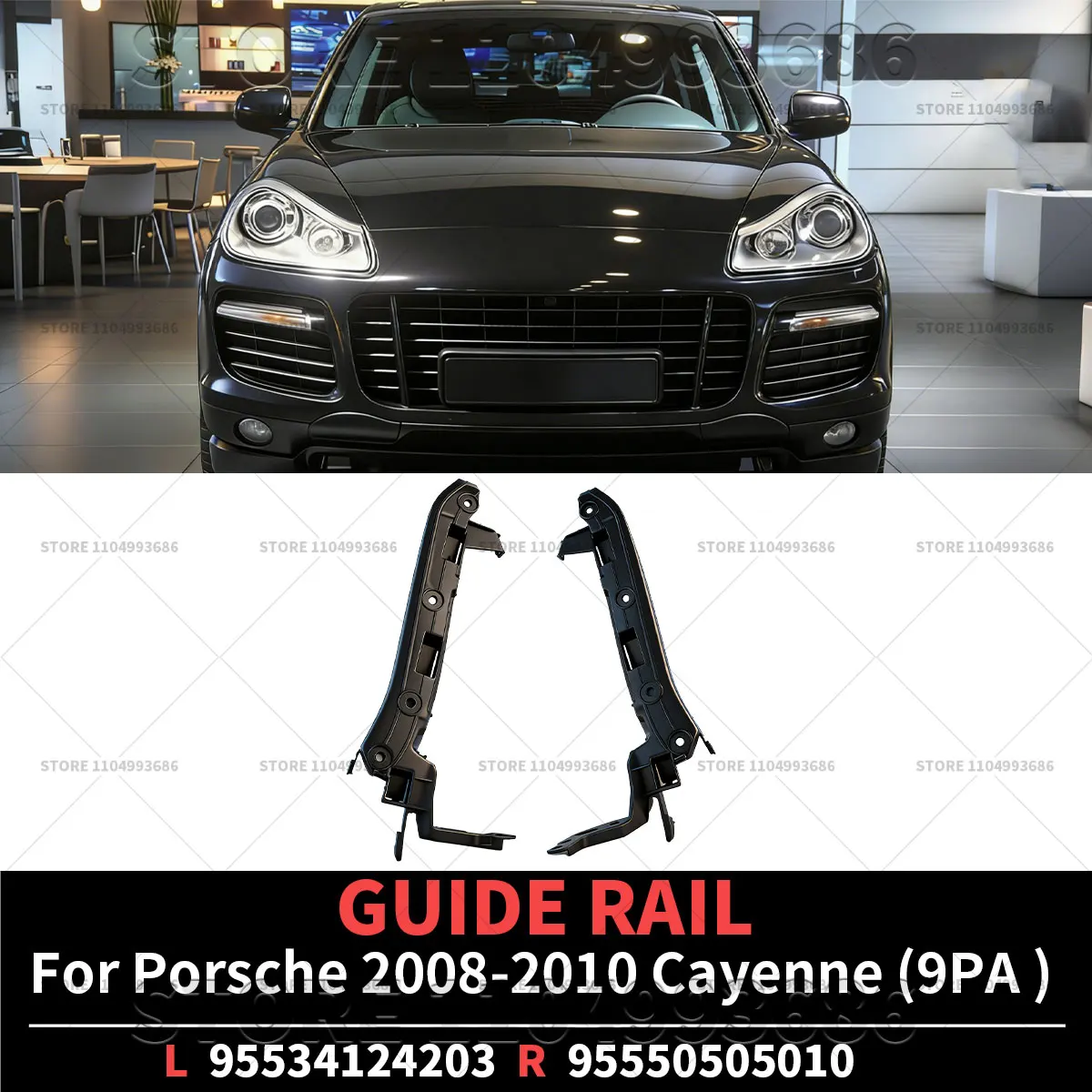 For Porsche 2008 2009 2010 Cayenne Base GTS S Turbo S (9PA) Front Bumper Guide Rail Left And Right OEM 95550504910 95550505010