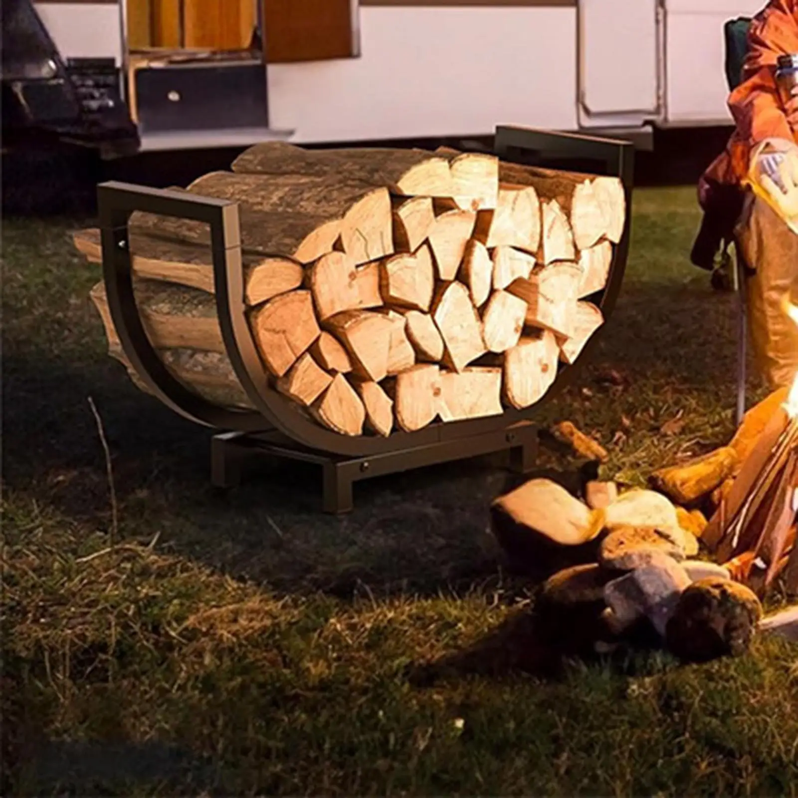 

Wood Log Burning Rack Holder Firewood Log Burning Rack for Patios Deck