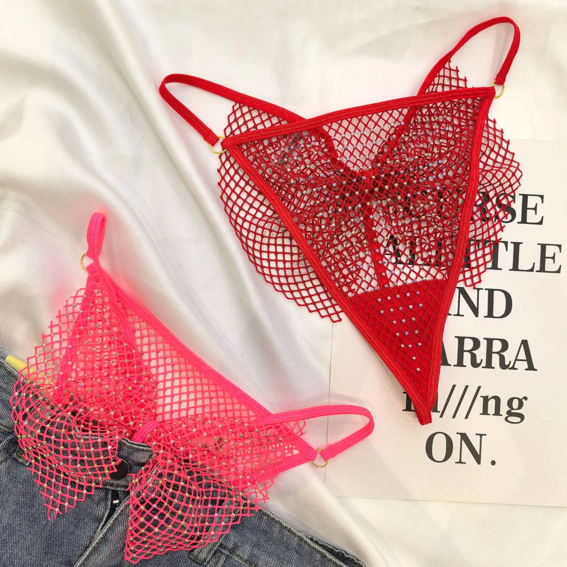 Frauen Sexy Tanga Mesh Hohl Versuchung Spitze Niedrige Taille Fishnet Großen Schmetterling Neue Sexy Mädchen Dreieck Höschen