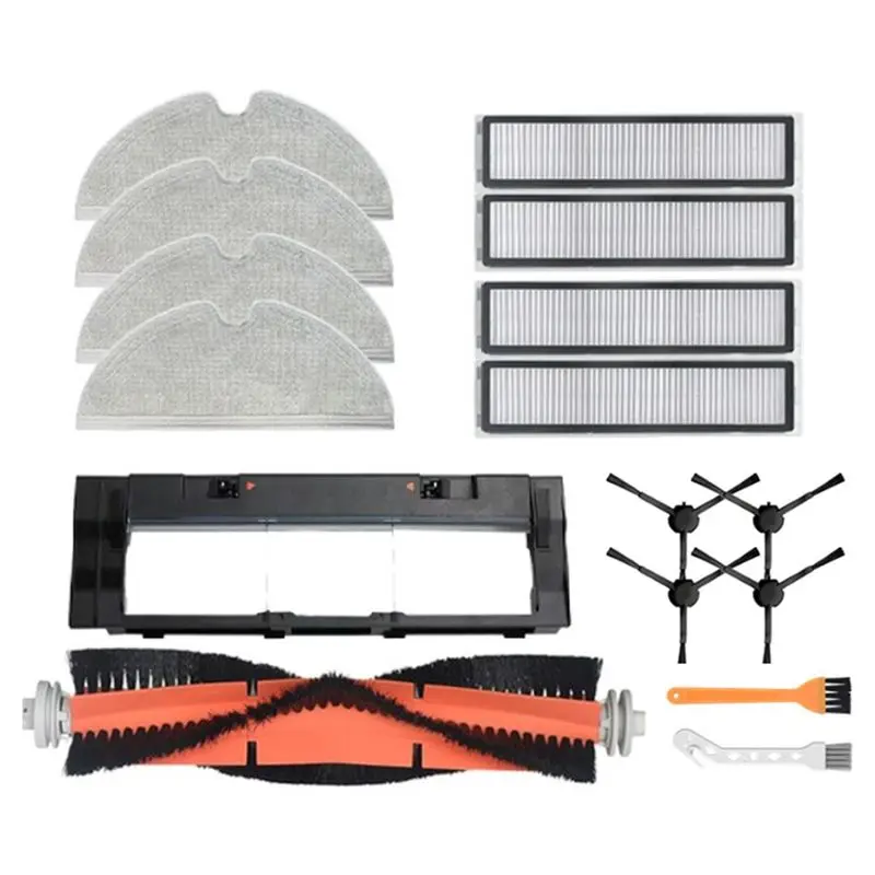 

Комплект аксессуаров AB42-16 PCS: основная и боковые щетки, HEPA-фильтр, тряпка для влажной уборки (как показано на фото) для робота-пылесоса Dreame Bot D9 MAX / L10 Pro
