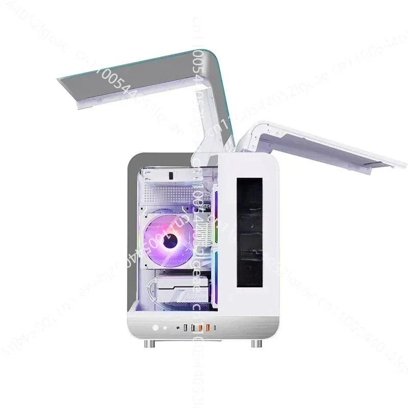 Door Chassis Sea View Room Curved Glass Three-sided Vision with Graphics Card