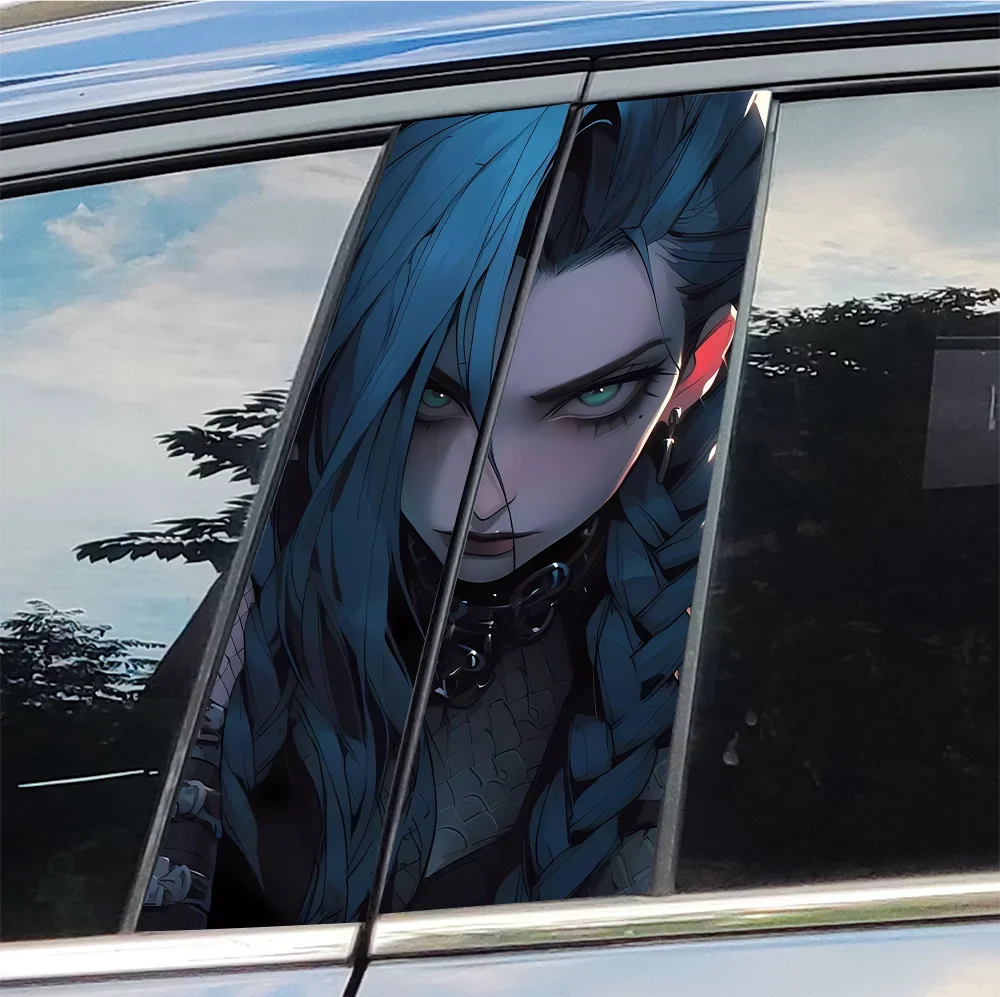 

Jinx Anime Car Stickers Auto B Pillar Waterproof Funny Decor Cover Scratches Sunscreen Car Doors Pillar Vinyl Decals Accessories