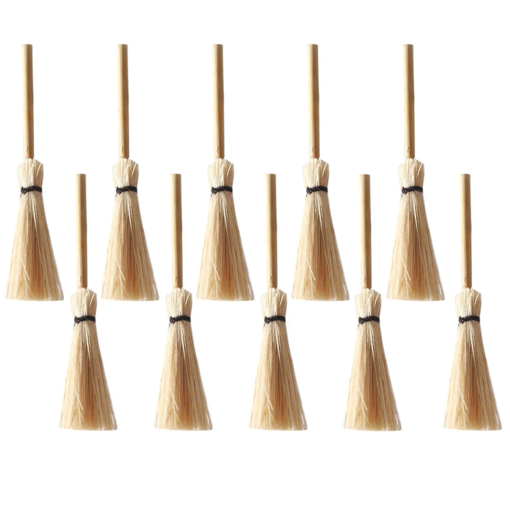 

12 Pcs Mini Broom Photo Decoration Costume for Kids Pendant Natural Bamboo Prop Toy Child Crafts