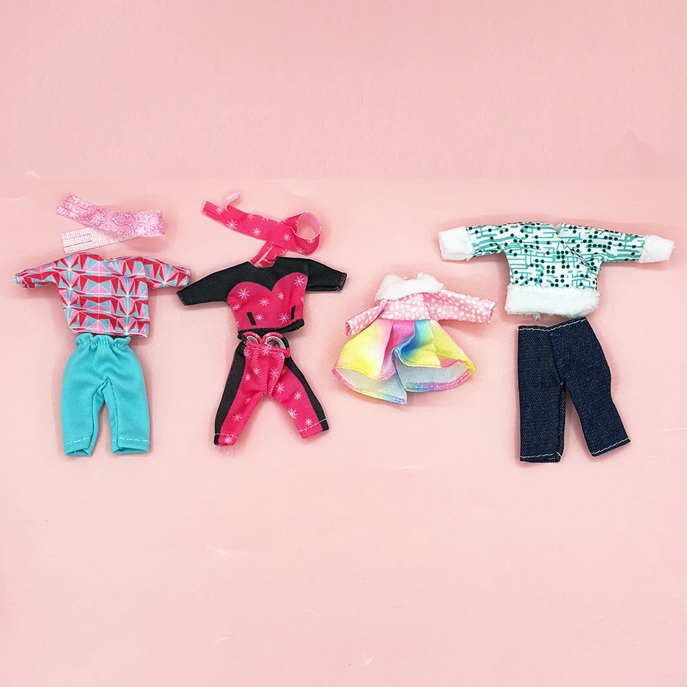 4pcs set of 5.5-inch doll clothes with winter skiing theme and scarf doll accessories for dress-up game gift