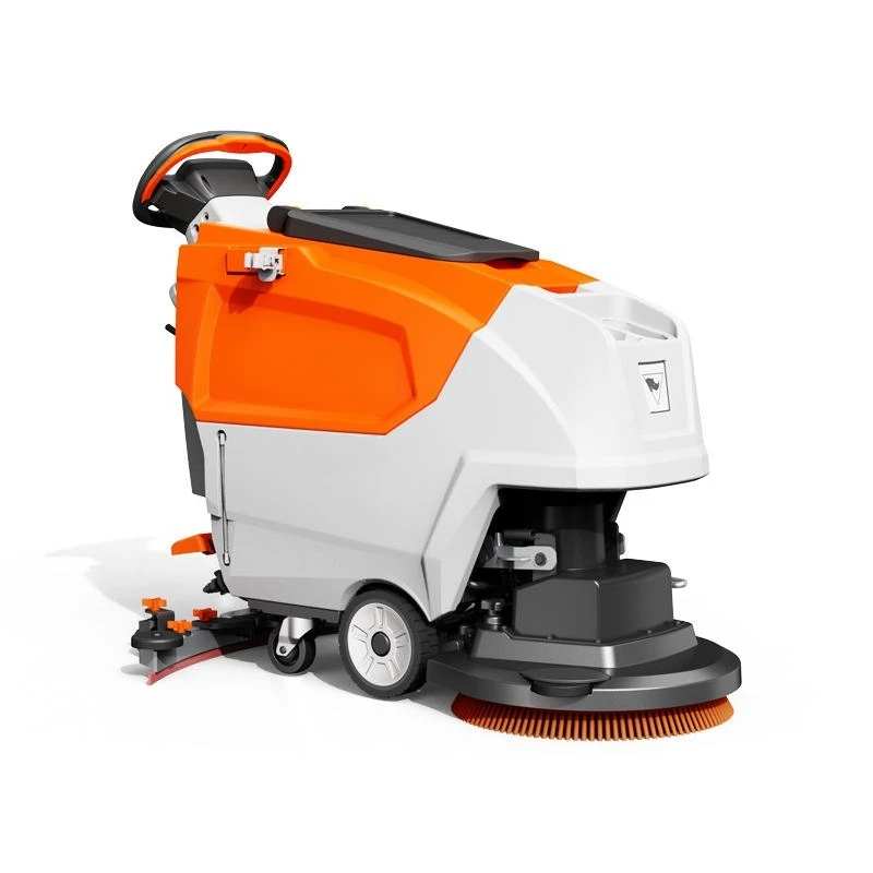 Industrial Floor Scrubber Dryer Rust Resistant Walk-Behind Floor Washer Water Recycling Machine Food Processing Plant Kitchen