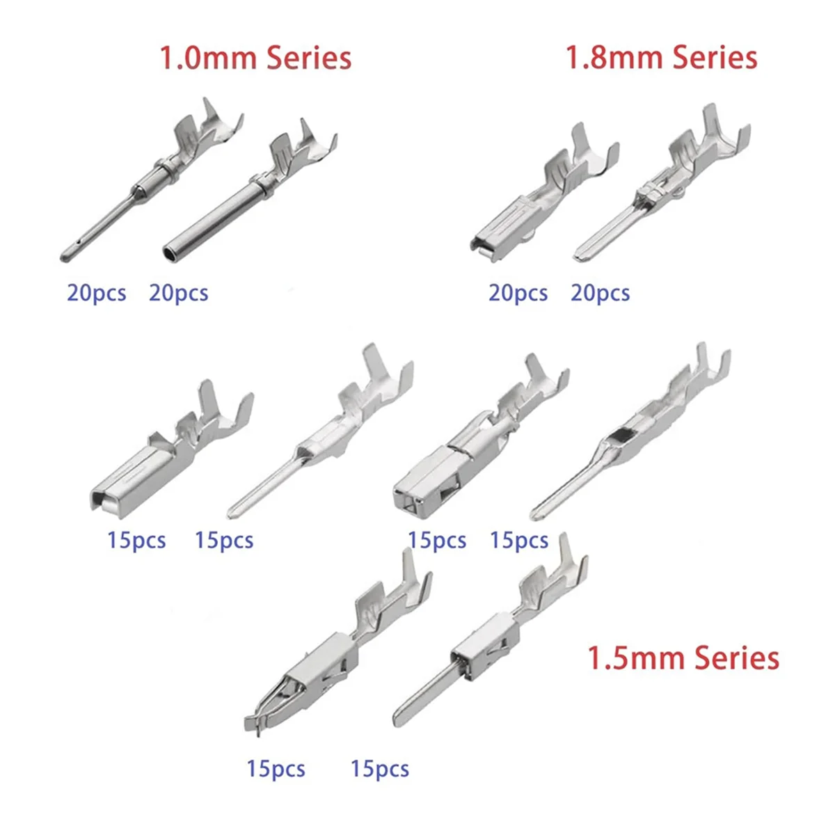 340 Buah 1/1.5/1.8/2.2/2.8/3.5Mm Pin Terminal Kawat Harness Pin Pria Wanita Kit Konektor Listrik Otomotif Kawat Mobil HGC