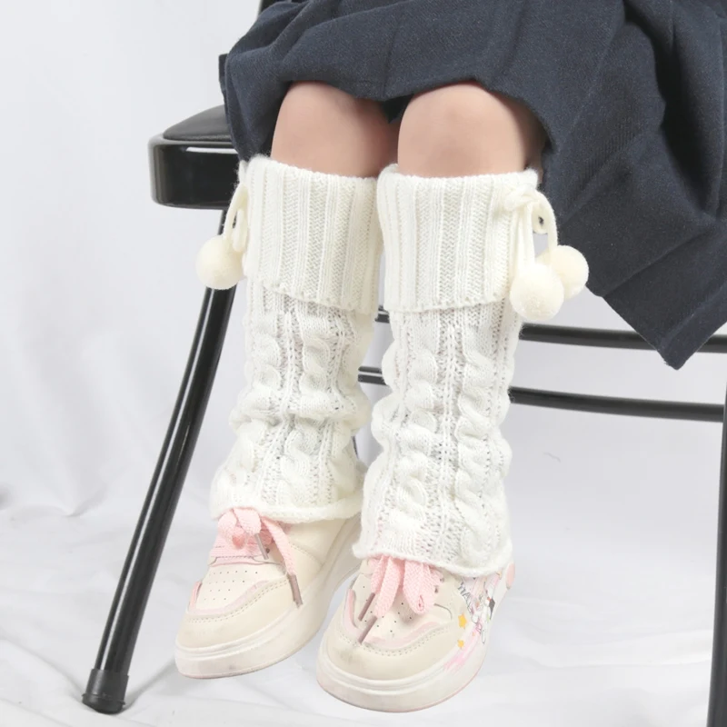 Soft Knitted Toddler Leg Covers Baby Cute Calf Leg Warmers for Kids Girls Fashion Children Pile Sock Winter Lolita Knee Socks