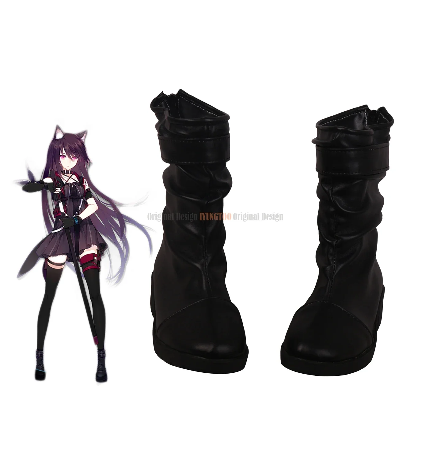 

Melantha Shoes Cosplay Game Arknights Melantha Cosplay Boots Black Shoes Custom Made