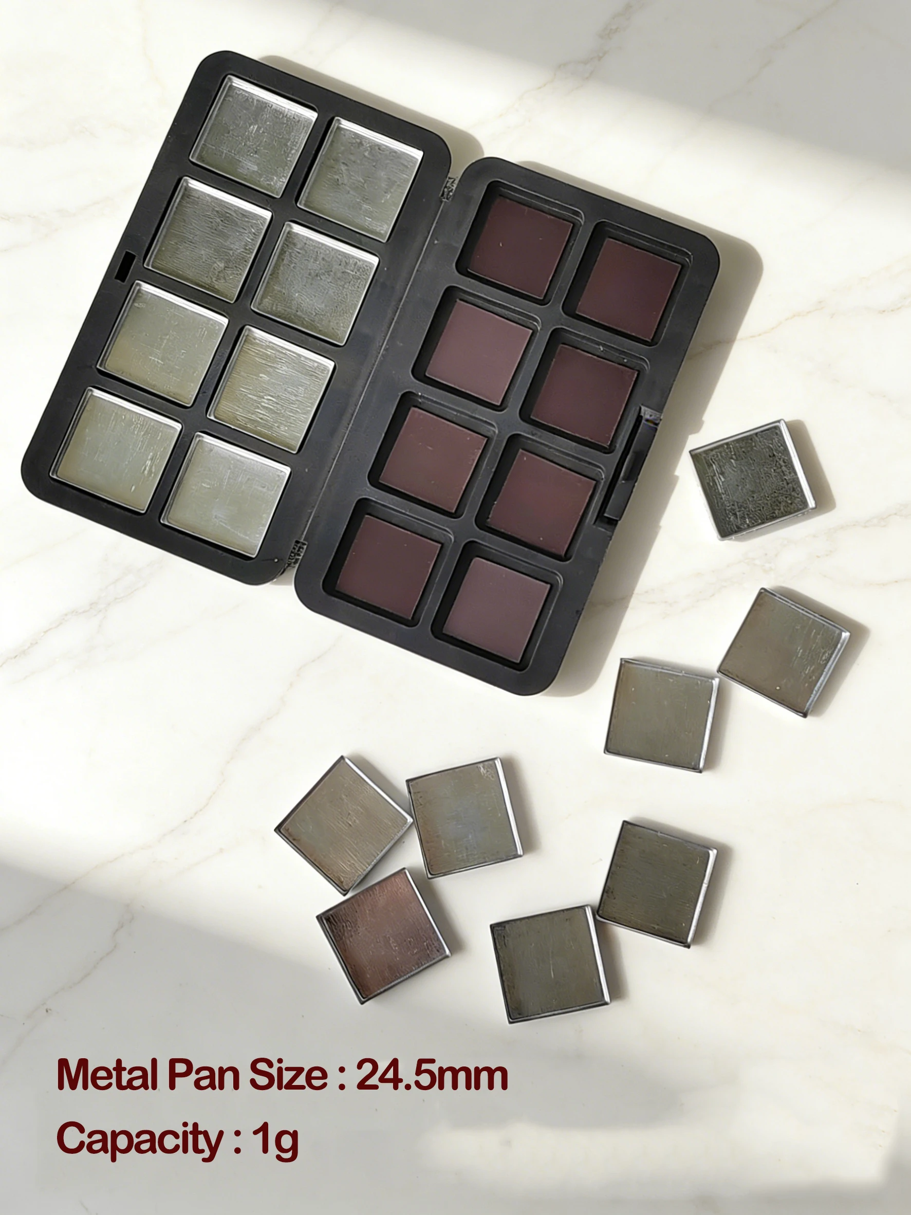 علبة مغناطيسية على الوجهين مكونة من 16 شبكة مع مقالي حديد حاوية معجون مكياج يمكنك صنعها بنفسك لوحة أحمر شفاه خافي عيوب البشرة لفناني المكياج