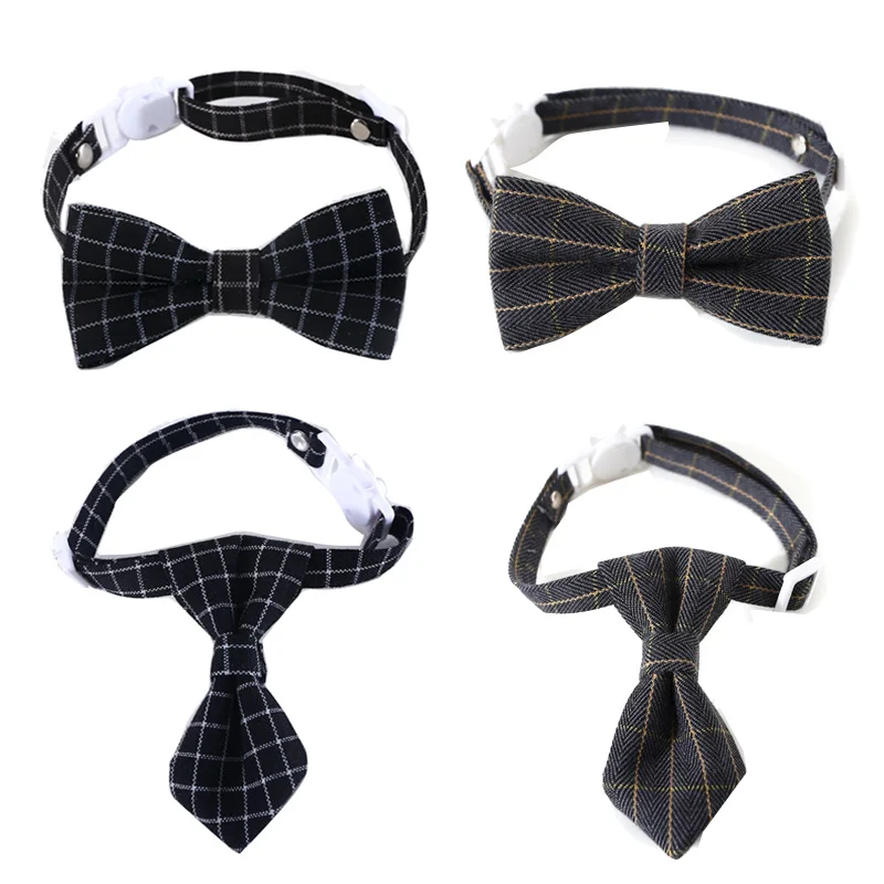 Pet Bow Tie Adjustable Cat Neck Tie Puppy Costume Breakaway Small Dogs Bowtie Collar Cats Grooming Ties Party Accessories